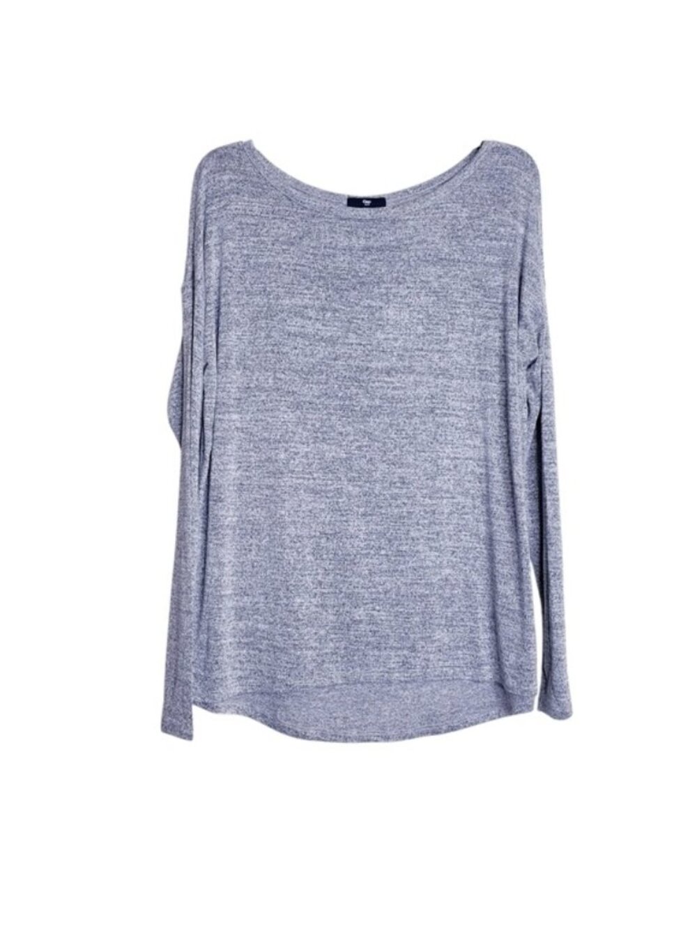 Gap Gray Heathered Stretch Knit Long Sleeve Pullover Top Women's Size Medium